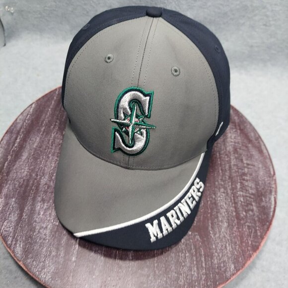 Seattle Mariners Gray & Navy Baseball Cap W/ Logo Embroidery By 47 READ - Picture 9 of 12